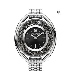swarovski watch in silver and black crystals